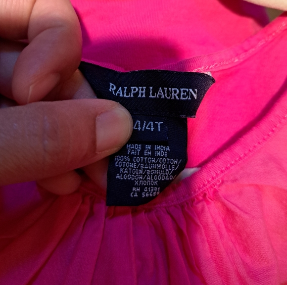Ralph Lauren Pink Sleeveless Kid's Top - Picture 3 of 3